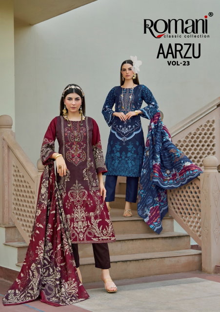 Aarzu Vol 23 By Romani Cotton Printed Bulk Dress Material Orders In India
